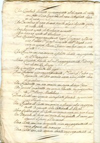 Copia del testamento Fortini  p. 12 con il lascito del cembalo. Biblioteca Civica Bonetta di Pavia, Accademia Fortini fasc. 37.1d 