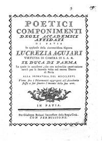 Poetici componimenti. Biblioteca Universitaria di Pavia, Miscellanea Belcredi 43/3