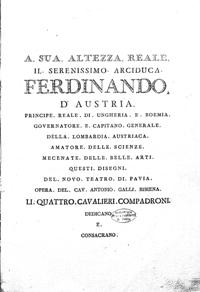 Disegni del Teatro. Biblioteca Universitaria di Pavia, 26 Q 20 / Misc in fol mass T XIII n. 5