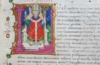 S. Ambrogio, Super psalmo centesimo octavo decimo expositio. Aldini 302, c. 1r: s. Ambrogio in cattedra