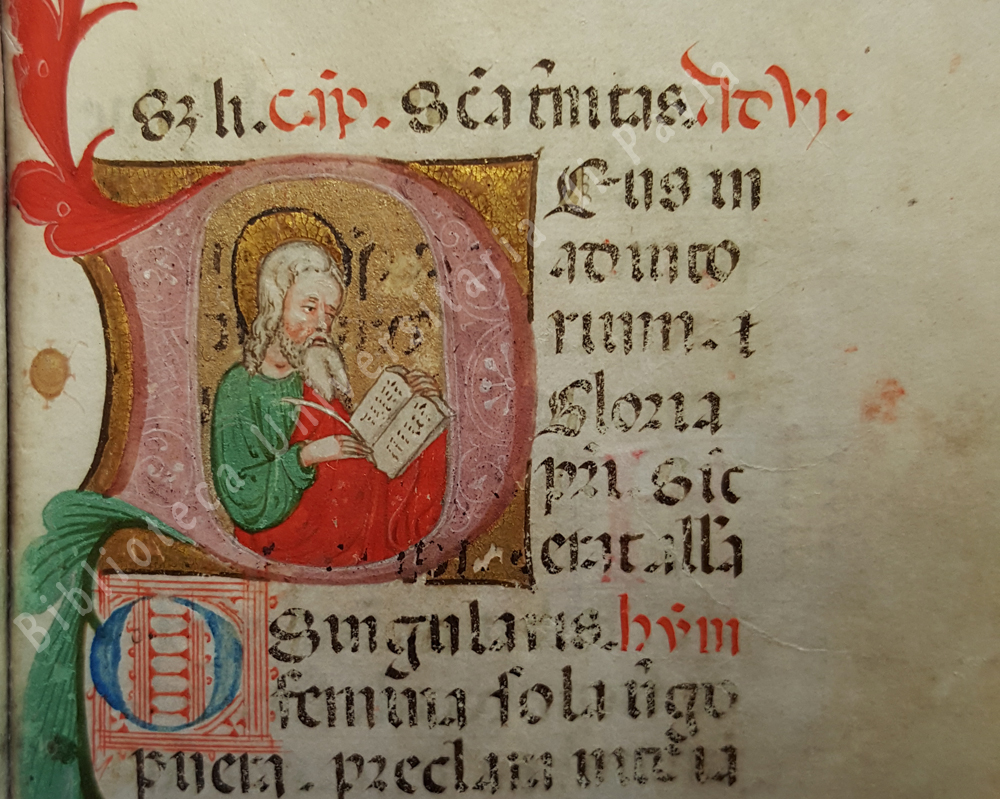 Libro d’ore all’uso ambrosiano. Aldini 7, c. 58r: San Giovanni Evangelista