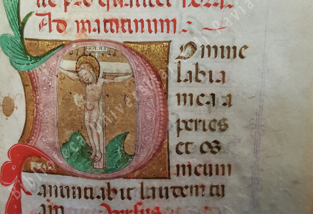 Libro d’ore all’uso ambrosiano. Aldini 7, c. 85r: Cristo in croce