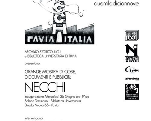Necchi Pavia Italia - Inaugurazione - Locandina