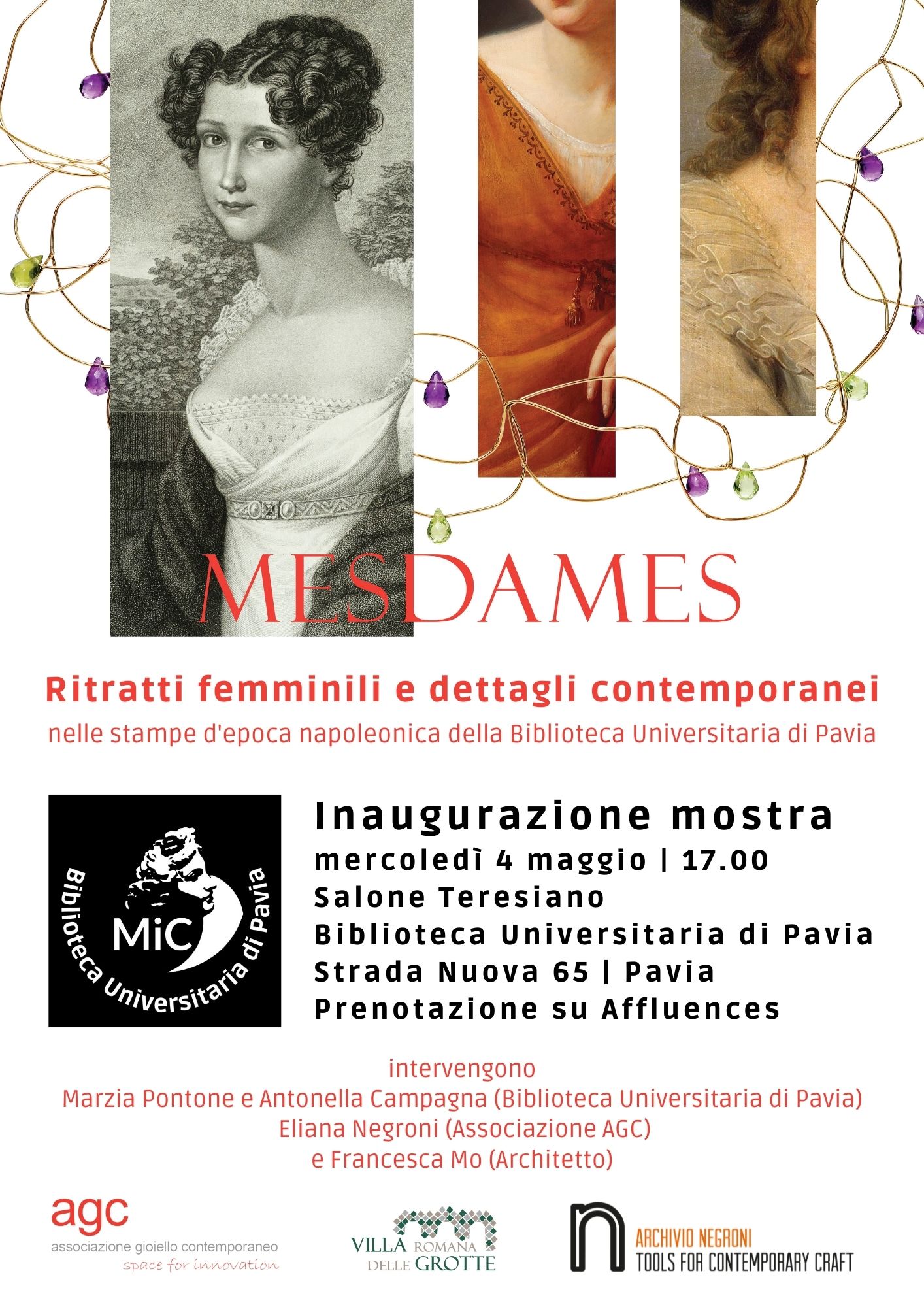 Mesdames. Ritratti femminili e dettagli contemporanei nelle stampe d’epoca napoleonica della Biblioteca Universitaria di Pavia - Locandina