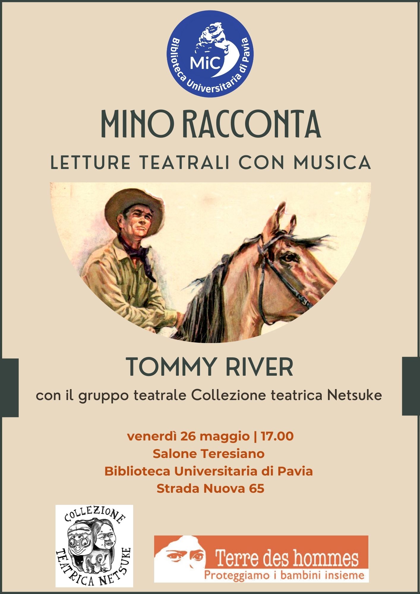 Tommy River. Lettura teatrale con musica - Locandina