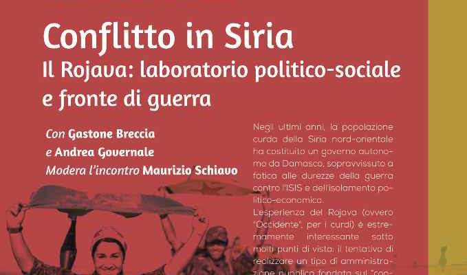 Conflitto in Siria - Il Rojava: laboratorio politico-sociale e fronte di guerra - Locandina