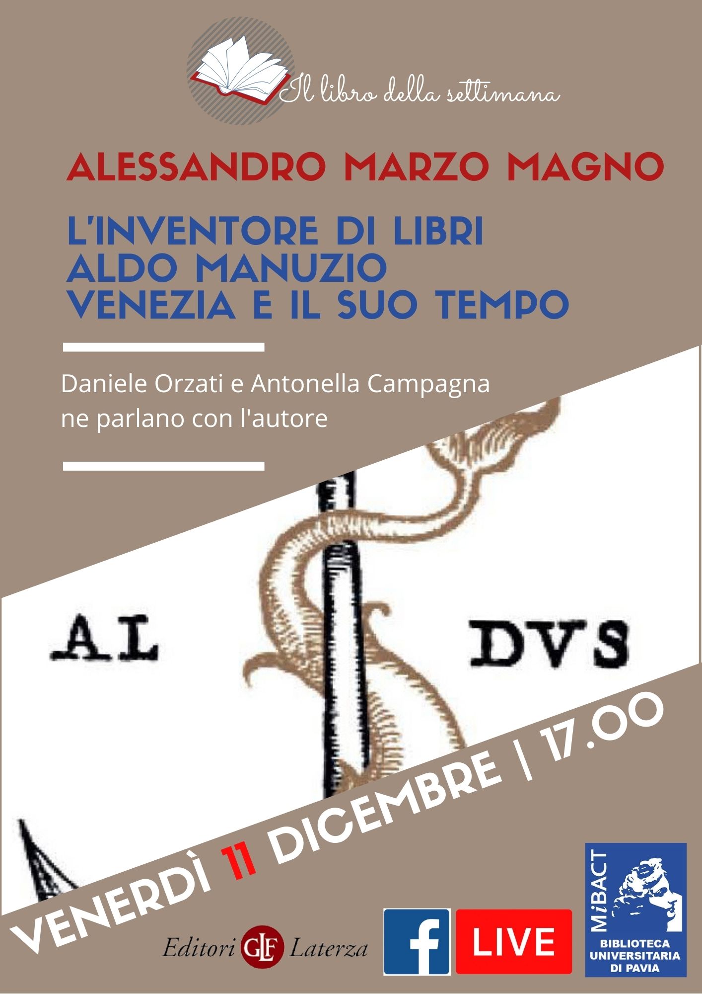 Alessandro Marzo Magno, L'inventore di libri Aldo Manuzio, Venezia e il suo tempo - Locandina