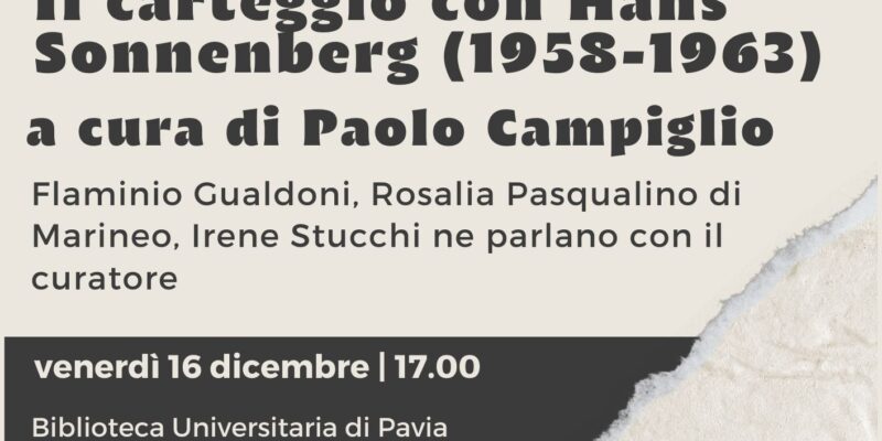 Piero Manzoni, Caro Hans. Il carteggio con Hans Sonnenberg (1958-1963) a cura di Paolo Campiglio - Locandina