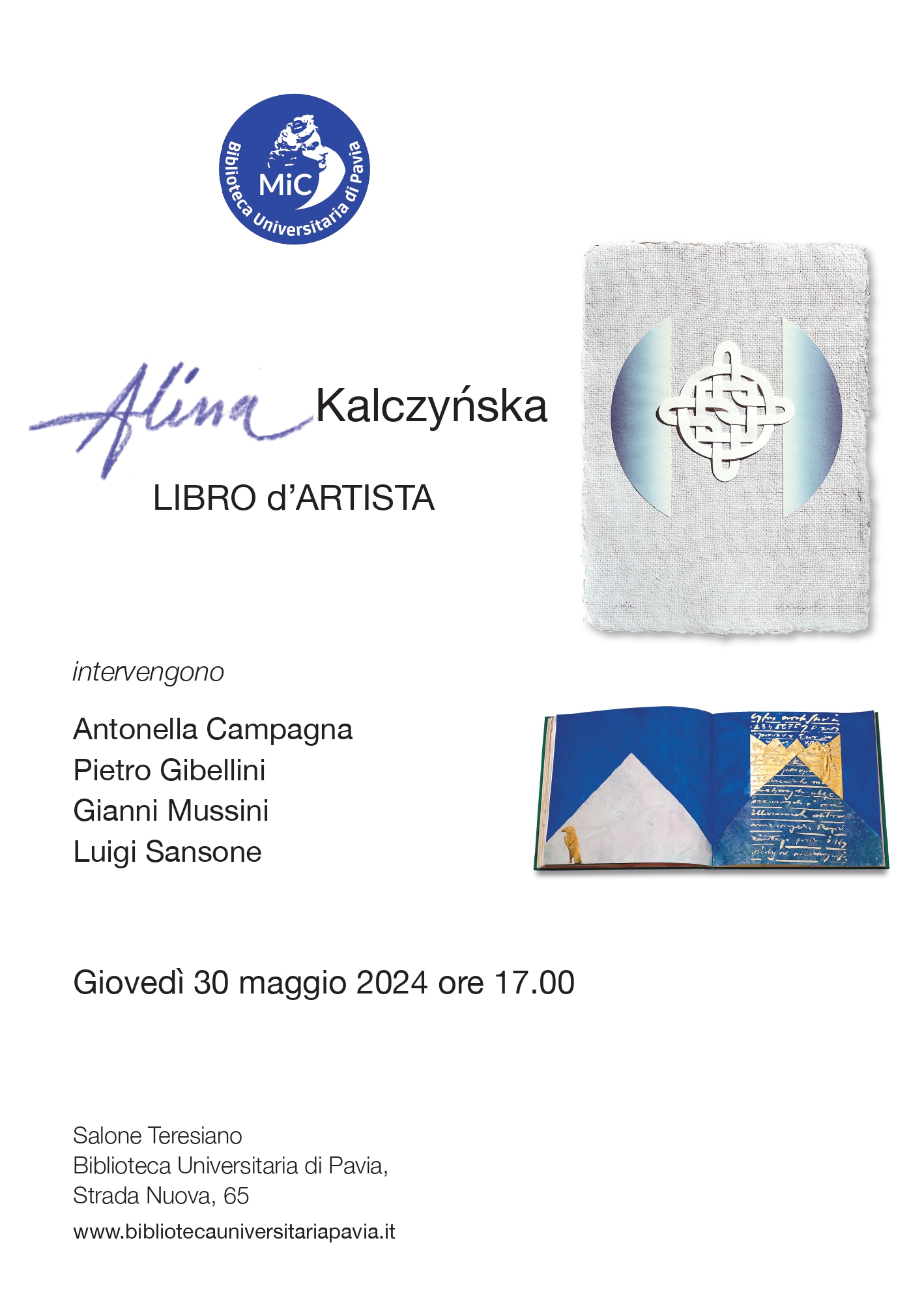 mostra Alina Kalczyńska, Libro dʼartista - locandina